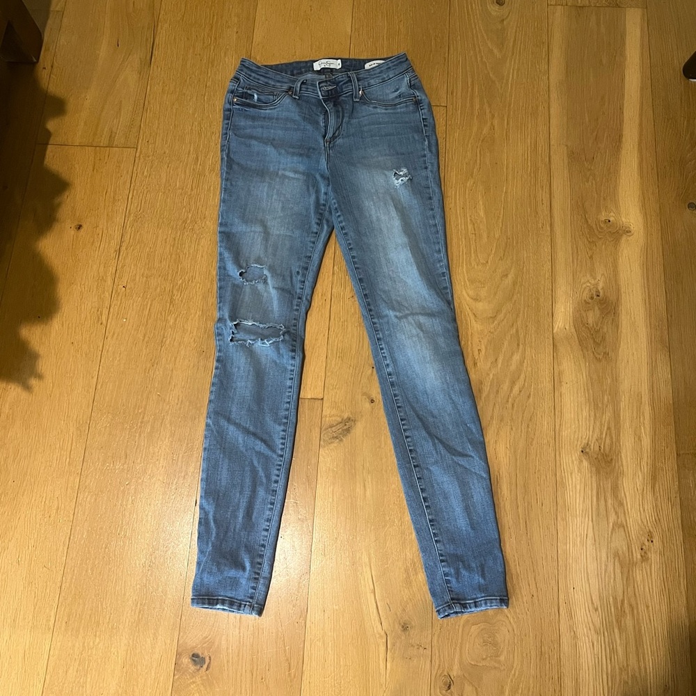 Ripped Blue Skinny Jeans